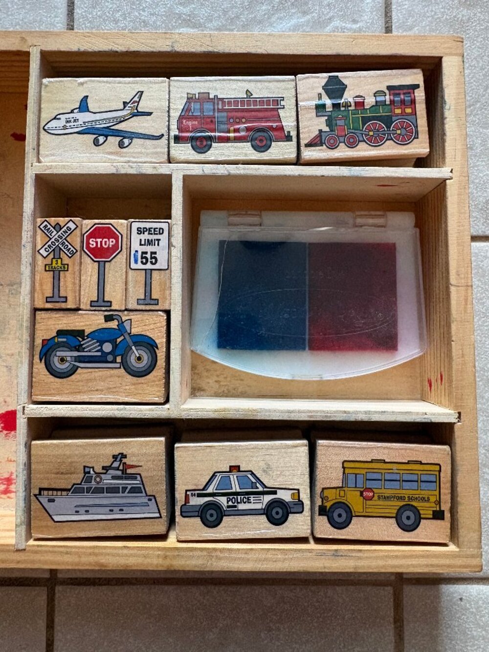 Melissa & Doug Vehicles stamp set